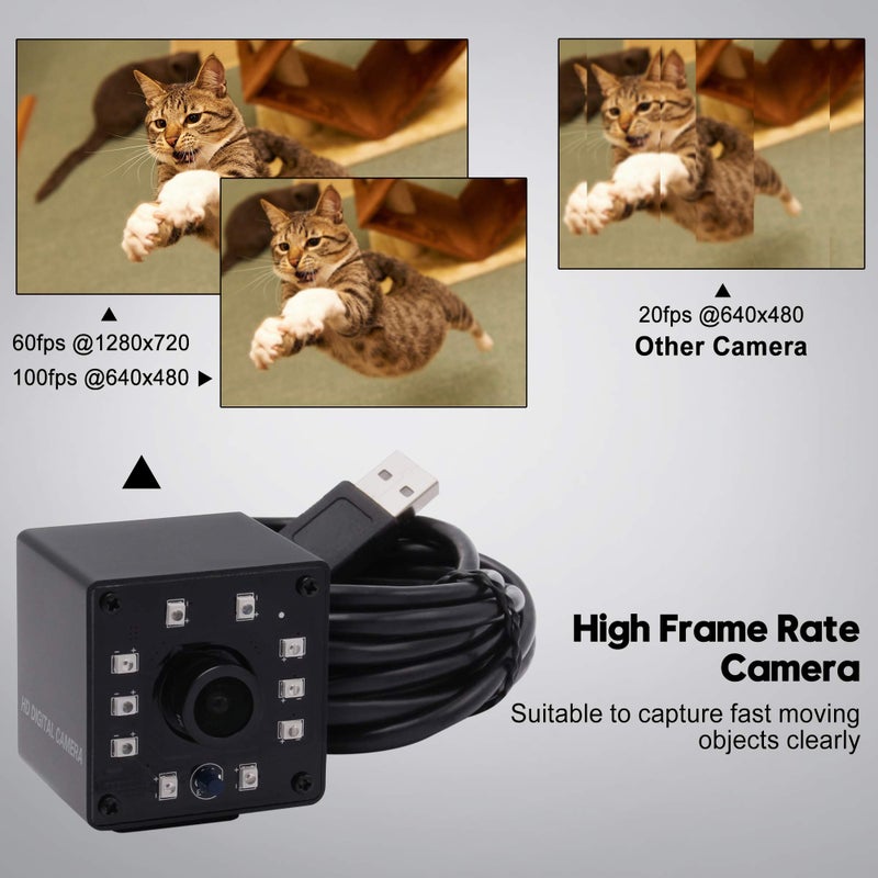 SVPRO 1080P Night Vision USB Camera CMOS OV2710 IR LED Infrared Webcam with IR Cut HD Surceillance Camera 3.6mm Lens Mini Cam with Metal Casing for Android Windows Linux Mac Raspberry - Image 4